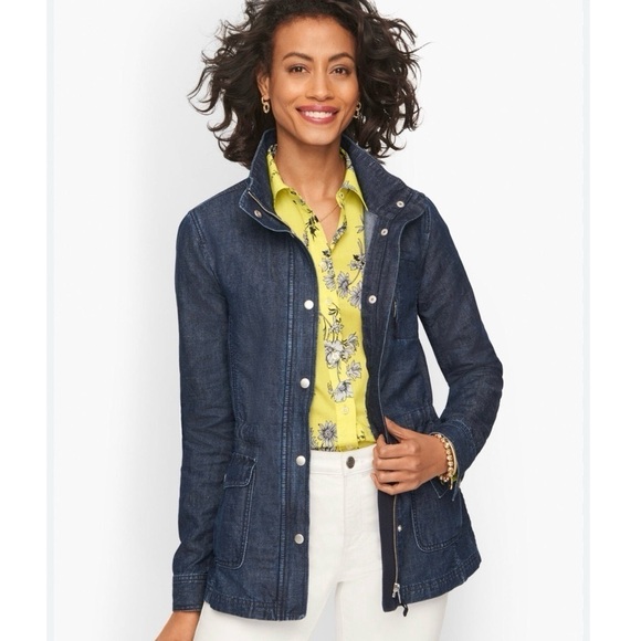 Talbots Denim Field Jacket Jean Jacket Medium - Picture 1 of 13
